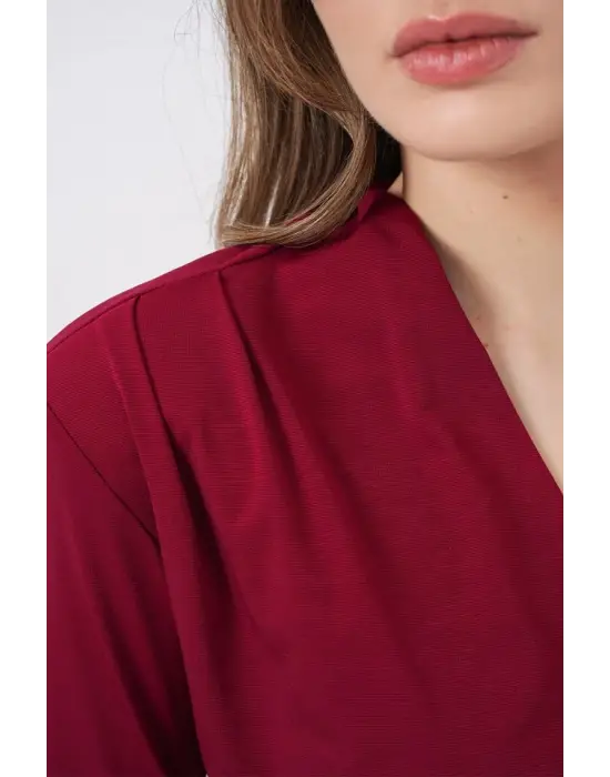 Sofistike Kruvaze Yaka Bluz