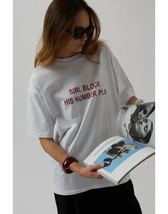 Omarı Ön Baskılı Oversize Kısa Kollu Tişört