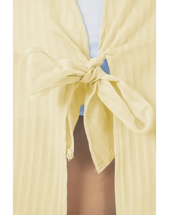 Önü Bağcıklı Bluz 952 - Sarı