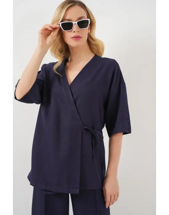 Önü Bağlamalı Alt Üst Takım 6745 - Lacivert