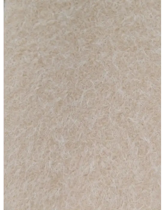 Önü Bağlamalı Kırçıllı Kaşe Ceket -Bej