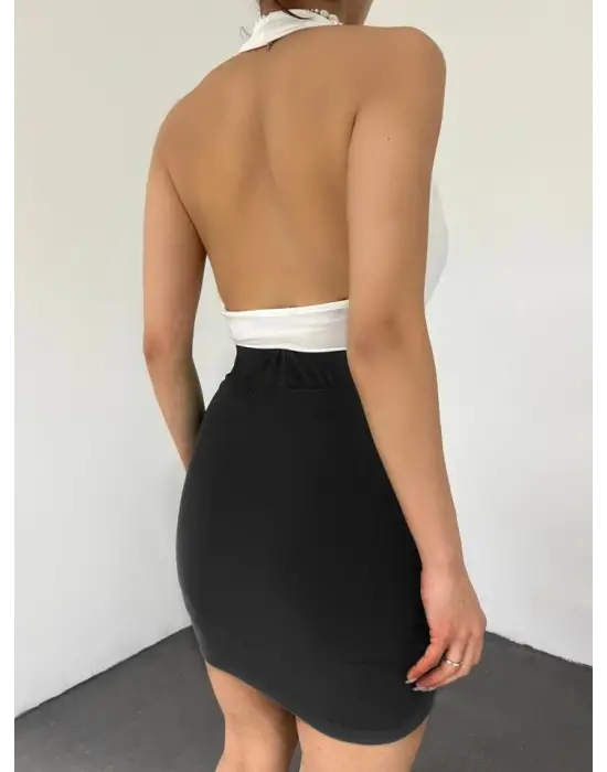 Omarı Siyah Mini Etek Modelleri