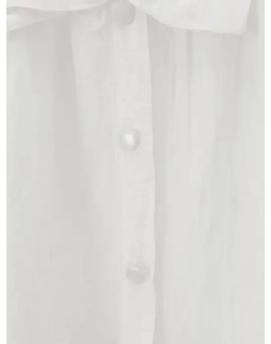 Omarı Şık Fiyonk Detaylı Beyaz Gömlek