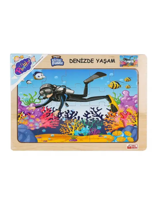 Omarı Eğitici Deniz Hayvanları Ahşap Puzzle