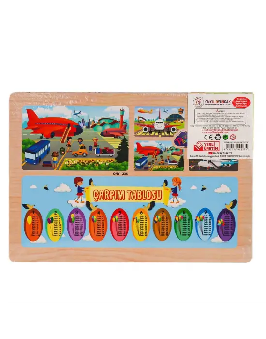 ONY-233-234-235-236 Ahşap Eğitici Puzzle Havaalanı -Onyıl Oyuncak
