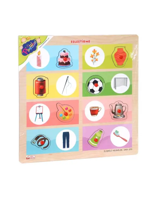 Omarı Ahşap Tutmalı Eşleştirme Oyunu