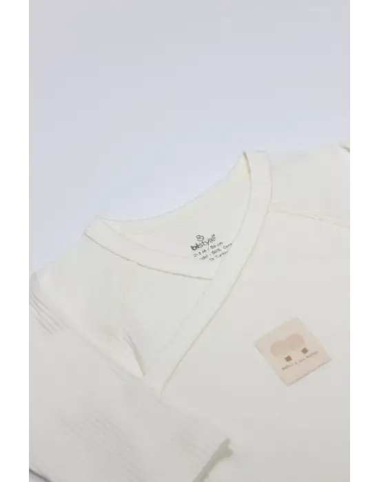 Organic Modal Flying Balloons Kruvaze Uzun Kol Body Bs17121 Ekru