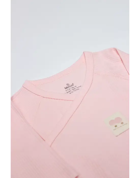 Organic Modal Flying Balloons Kruvaze Uzun Kol Body Bs17121 Pembe