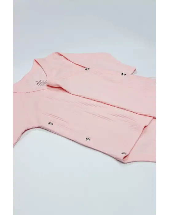 Organic Modal Flying Balloons Kruvaze Uzun Kol Body Bs17121 Pembe