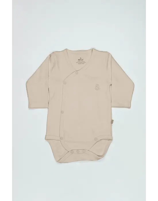 Organik Natural Basic Style Kruvaze Uzun Kol Body Bs17102 Bej