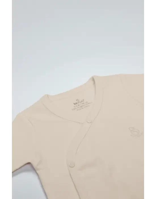 Organik Natural Basic Style Kruvaze Uzun Kol Body Bs17102 Bej