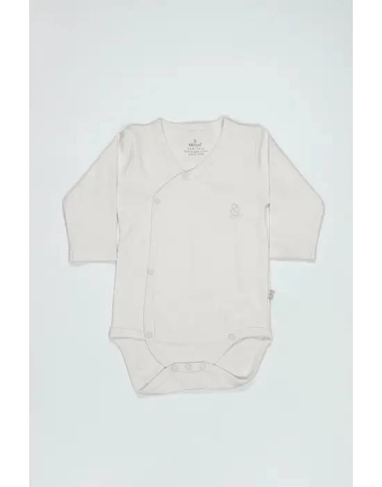 Organik Natural Basic Style Kruvaze Uzun Kol Body Bs17102 Ekru