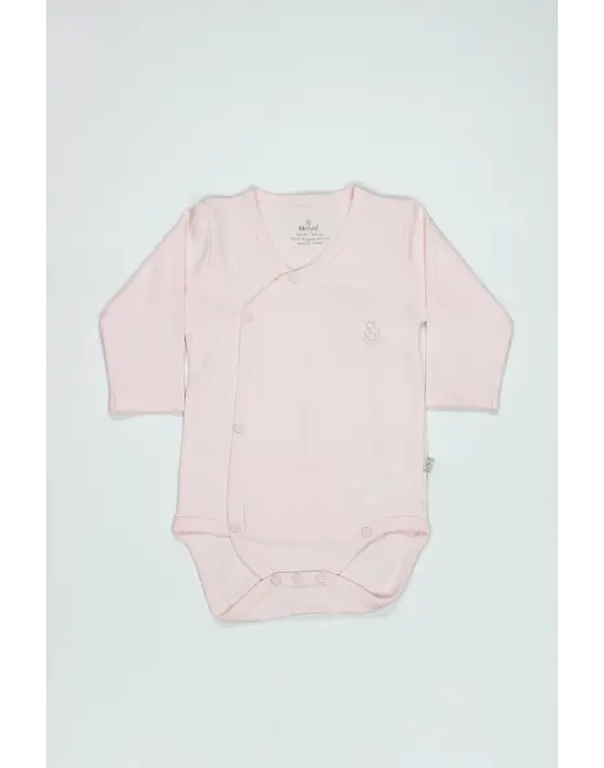Organik Natural Basic Style Kruvaze Uzun Kol Body Bs17102 Pembe