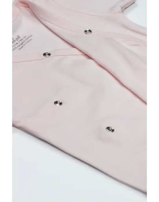 Organik Natural Basic Style Kruvaze Uzun Kol Body Bs17102 Pembe