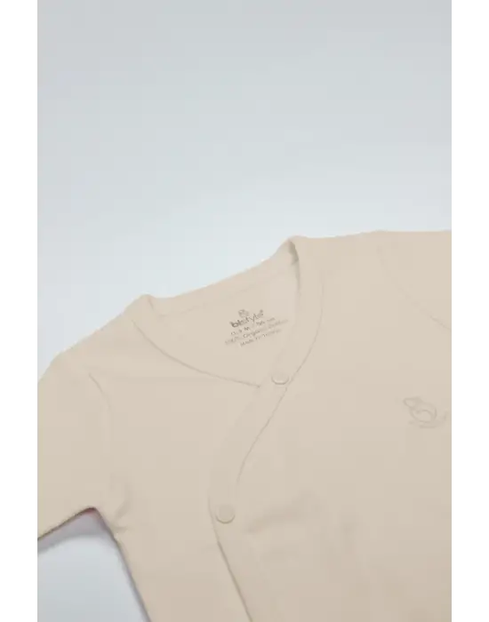 Organik Natural Basic Style Kruvaze Yarım Kol Body Bs17101 Bej
