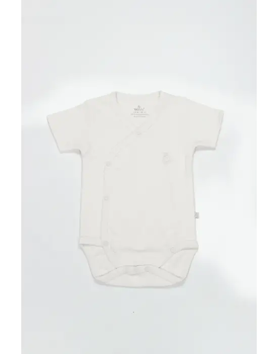 Organik Natural Basic Style Kruvaze Yarım Kol Body Bs17101 Ekru