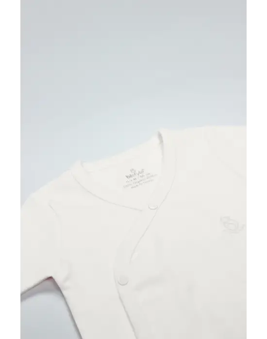 Organik Natural Basic Style Kruvaze Yarım Kol Body Bs17101 Ekru