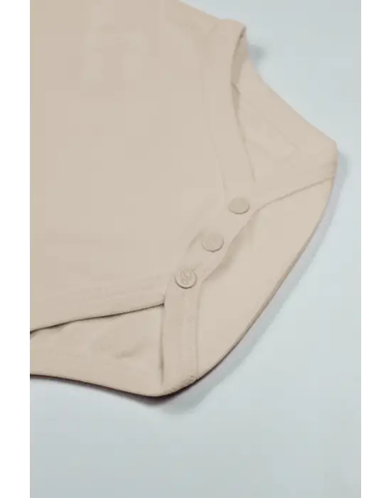 Organik Natural Basic Style Yarım Kol Body Bs17103 Bej