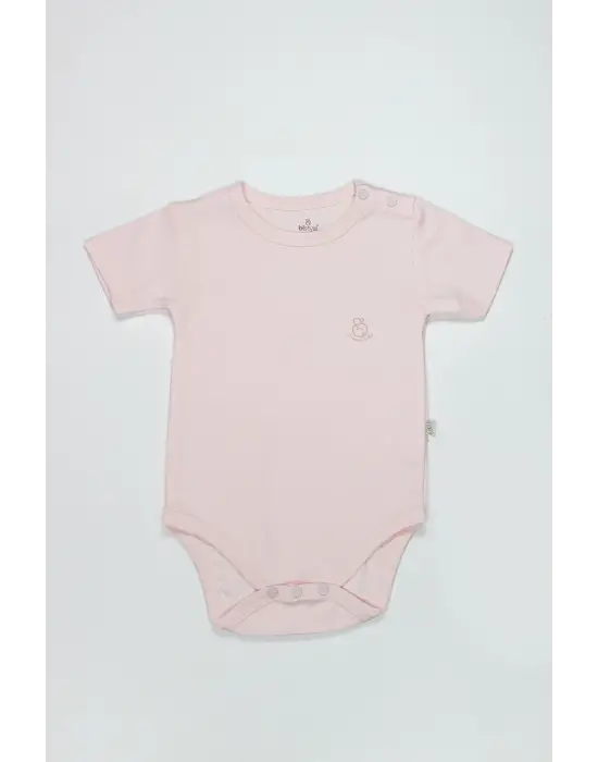 Organik Natural Basic Style Yarım Kol Body Bs17103 Pembe