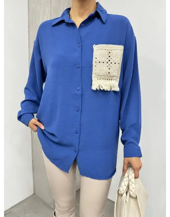 Omarı Modern ve Şık Düğmeli Ayrobin Gömlek