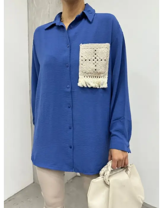 Omarı Modern ve Şık Düğmeli Ayrobin Gömlek