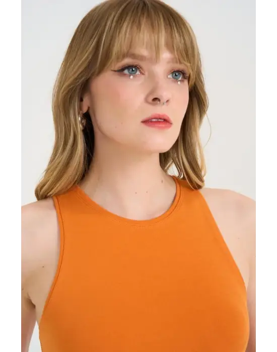 Örme Bisiklet Yaka Atlet - Oranj