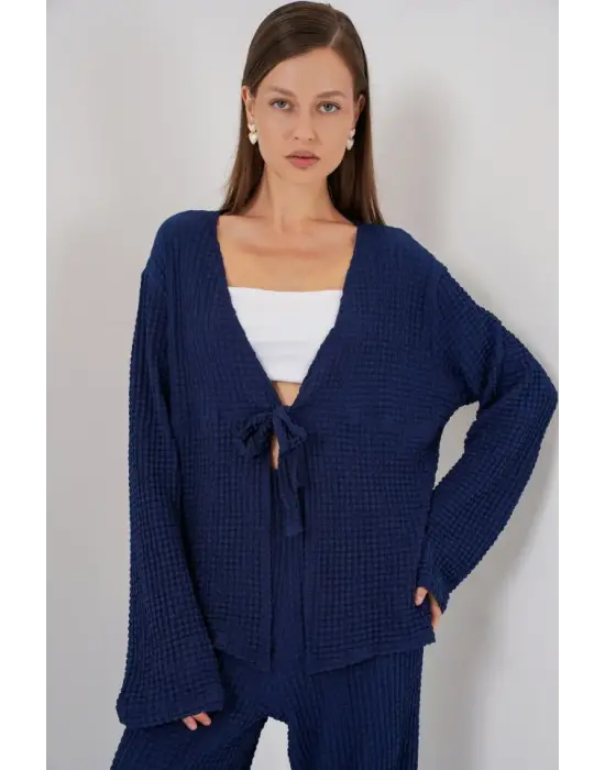 Örme Bluz Pantolon İkili Takım 30052 - Lacivert