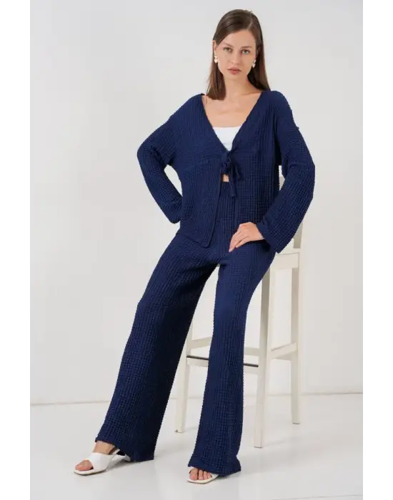 Örme Bluz Pantolon İkili Takım 30052 - Lacivert