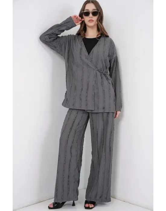 Çarpıcı Kimono Pantolon İkili Takım