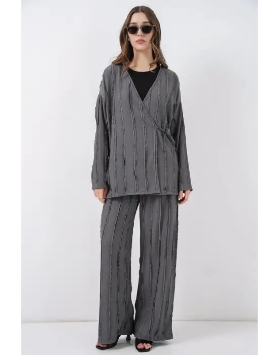 Çarpıcı Kimono Pantolon İkili Takım