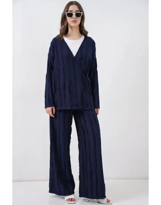 Modern Kimono Pantolon Takım - Lacivert