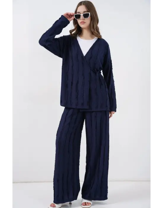 Modern Kimono Pantolon Takım - Lacivert