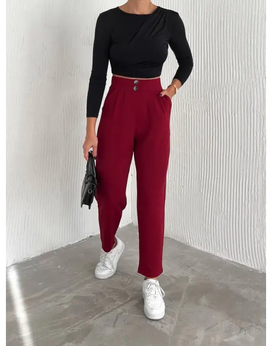 Modern Çift Düğmeli Pantolon