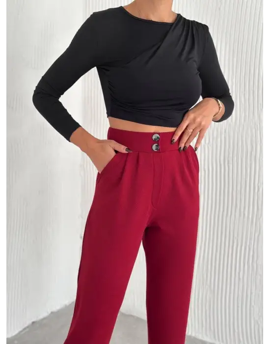 Modern Çift Düğmeli Pantolon