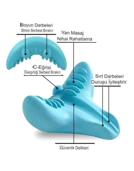 Ortopedik Servikal Boyun Masaj Yastığı Dik Duruş Destekleyici Omurilik Hörgüç Giderici Rahatlatıcı