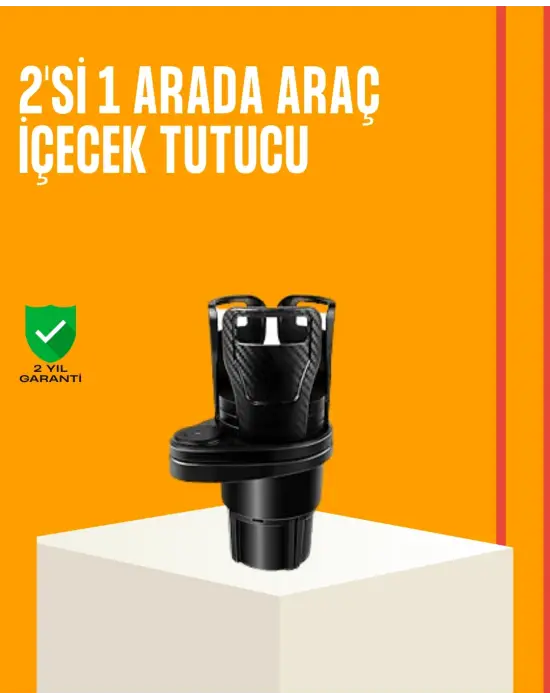 Oto Bardak Tutucu 360° Döner Çift Bölmeli Karbon Fiber Tasarım