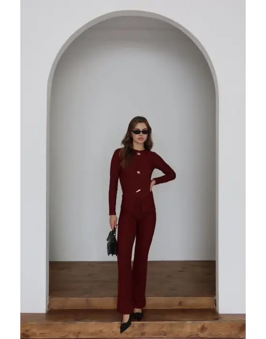 Ottoman alt üst takım bordo pt510442