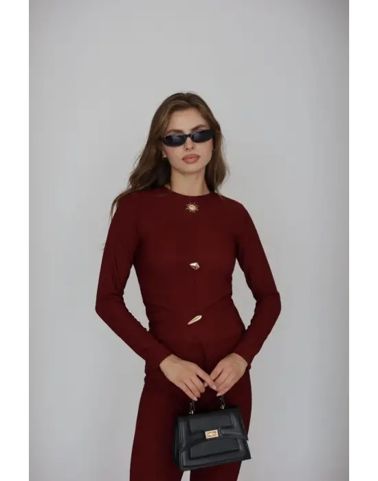 Ottoman alt üst takım bordo pt510442