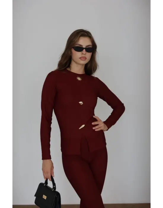 Ottoman alt üst takım bordo pt510442