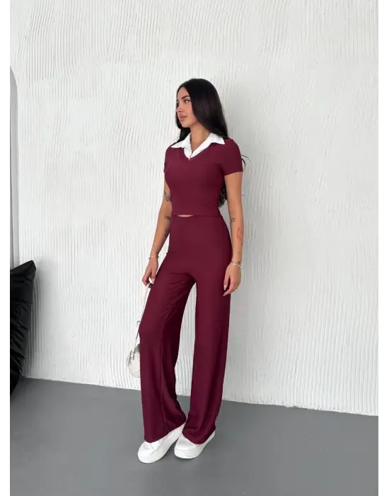 Omarı Beyaz Ottoman Kumaş Yaka Takım