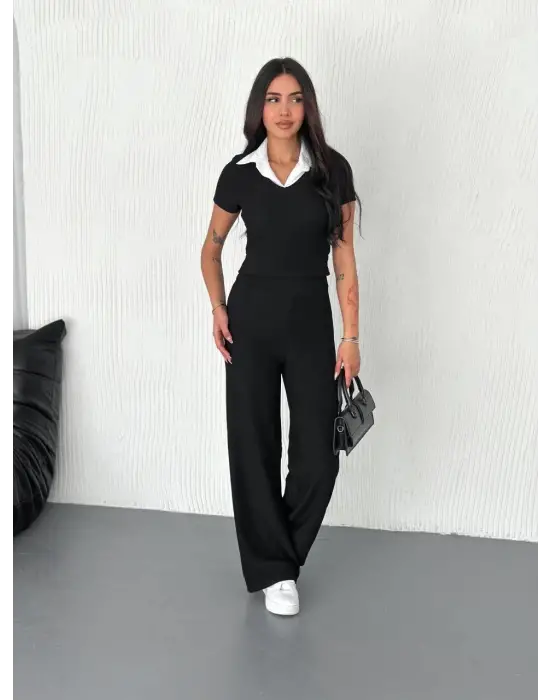 Omarı Elegan Ottoman Kumaş Beyaz Yaka Takım