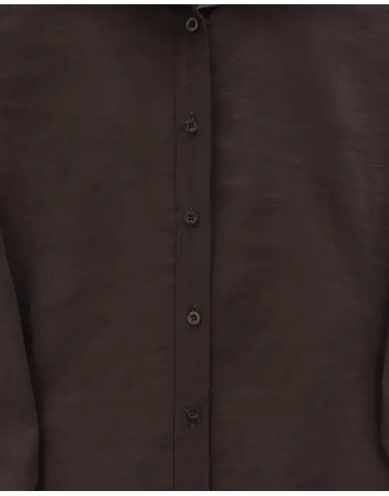 Trend Oval Kesim Tensel Cupra Gömlek