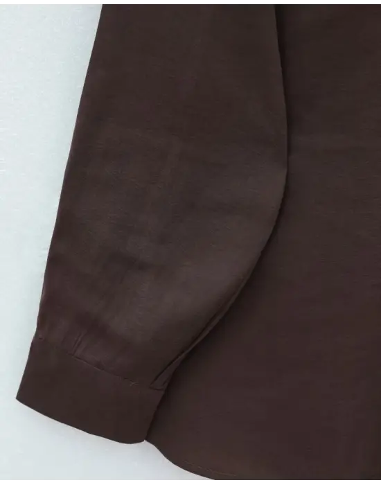 Trend Oval Kesim Tensel Cupra Gömlek