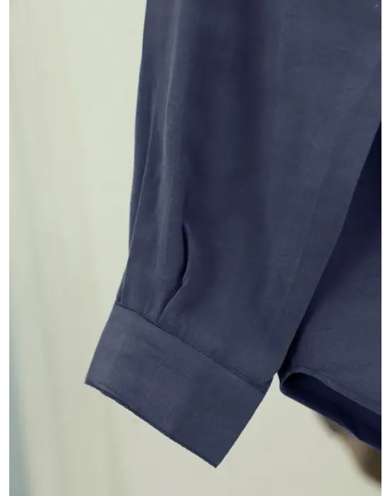 Oval Kesim Tensel Cupra Gömlek -Laci