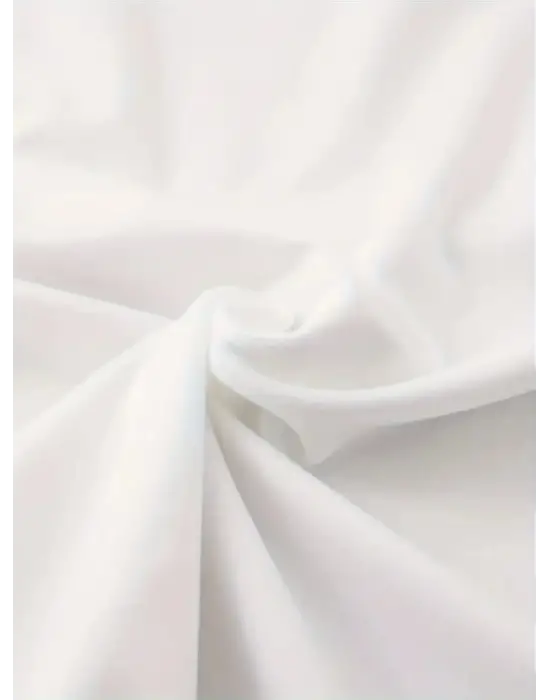 Omarı Rahat Kesim Baskılı Bisiklet Yaka T-shirt - Beyaz