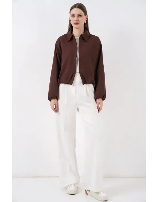 Modern Oversize Fermuarlı Ceket
