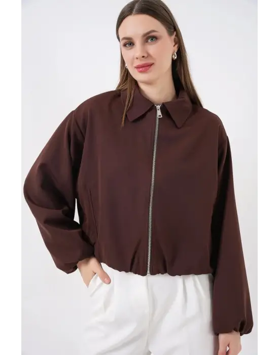 Modern Oversize Fermuarlı Ceket