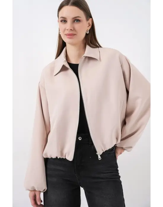 Modern Oversize Fermuarlı Ceket