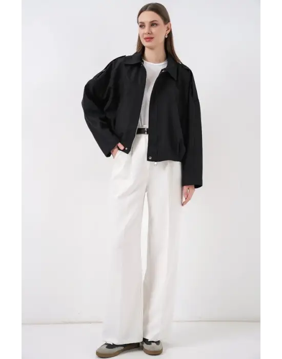 Oversize Kısa Ceket 0732 - Siyah