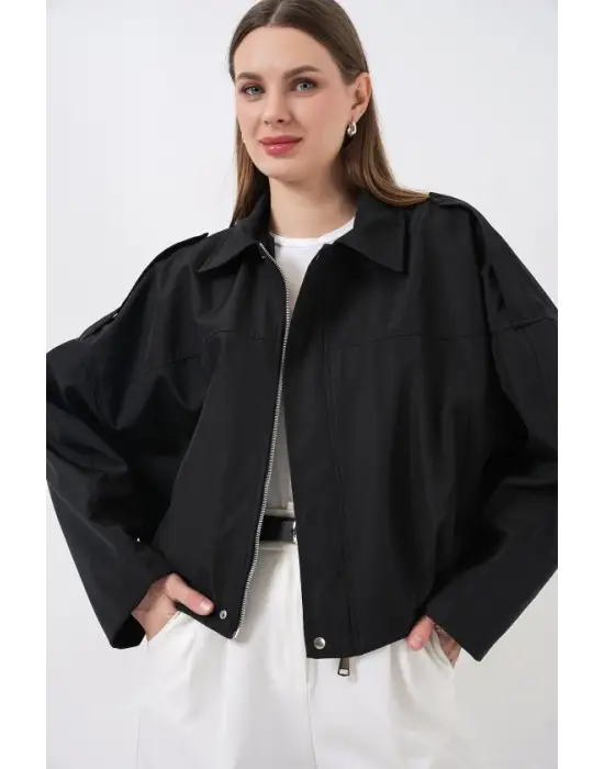 Oversize Kısa Ceket 0732 - Siyah